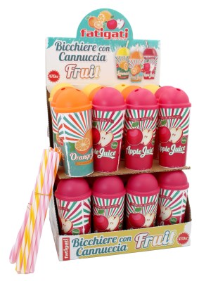 Bicchiere con Cannuccia Fruit 470cc