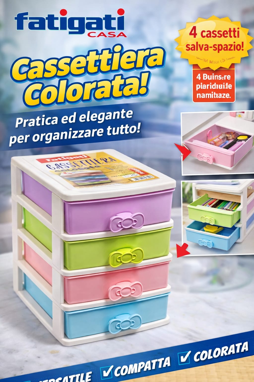 Cassettiera Colorata Fatigati Casa