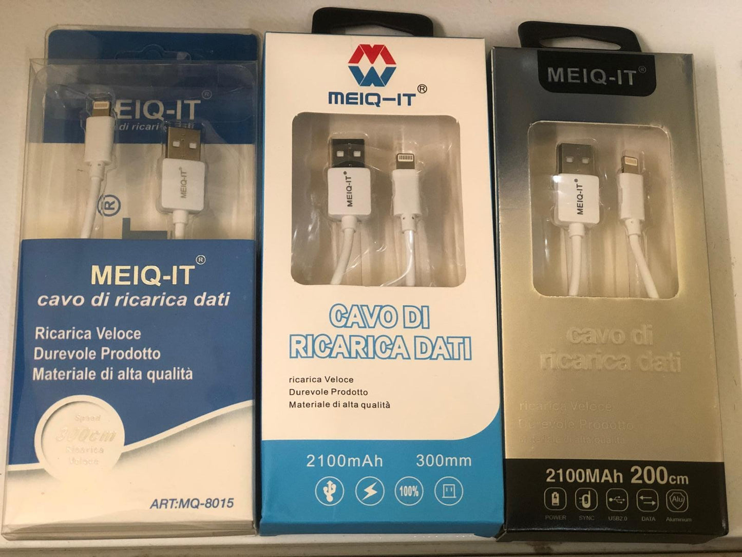 Filo caricatore iphone lunghi 1, 2 e 3 metri