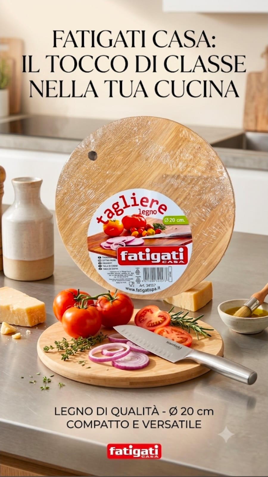 Tagliere in Legno Fatigati Casa - Ø20cm