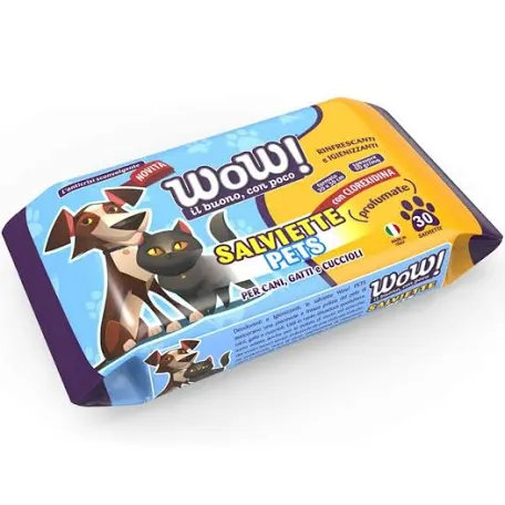 WoW! Salviette Pets 30pz - Cani Gatti Cuccioli
