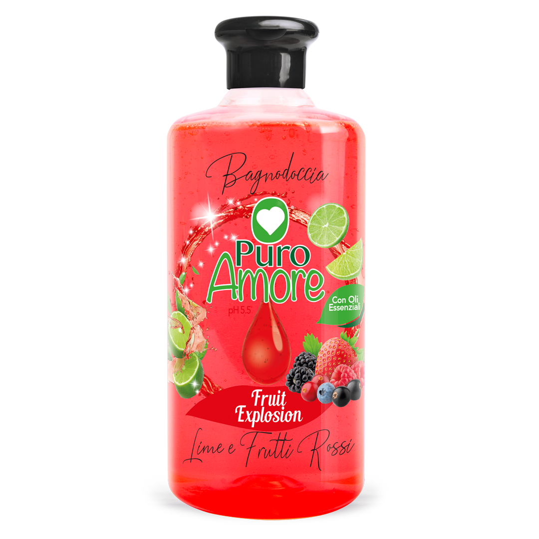 Puro Amore Bagnodoccia Fruit Explosion Lime e Frutti Rossi – 500 ml