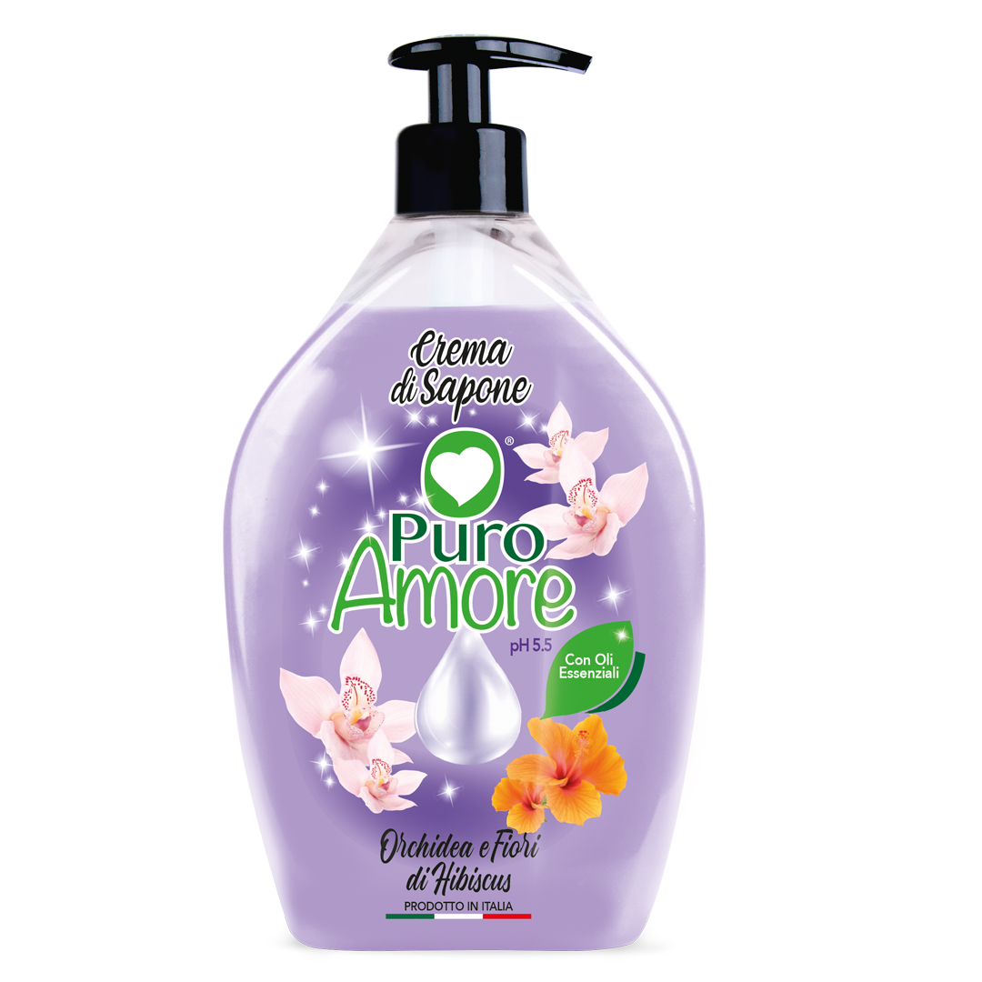 Puro Amore Crema di Sapone Orchidea e Fiori di Hibiscus 750 ml