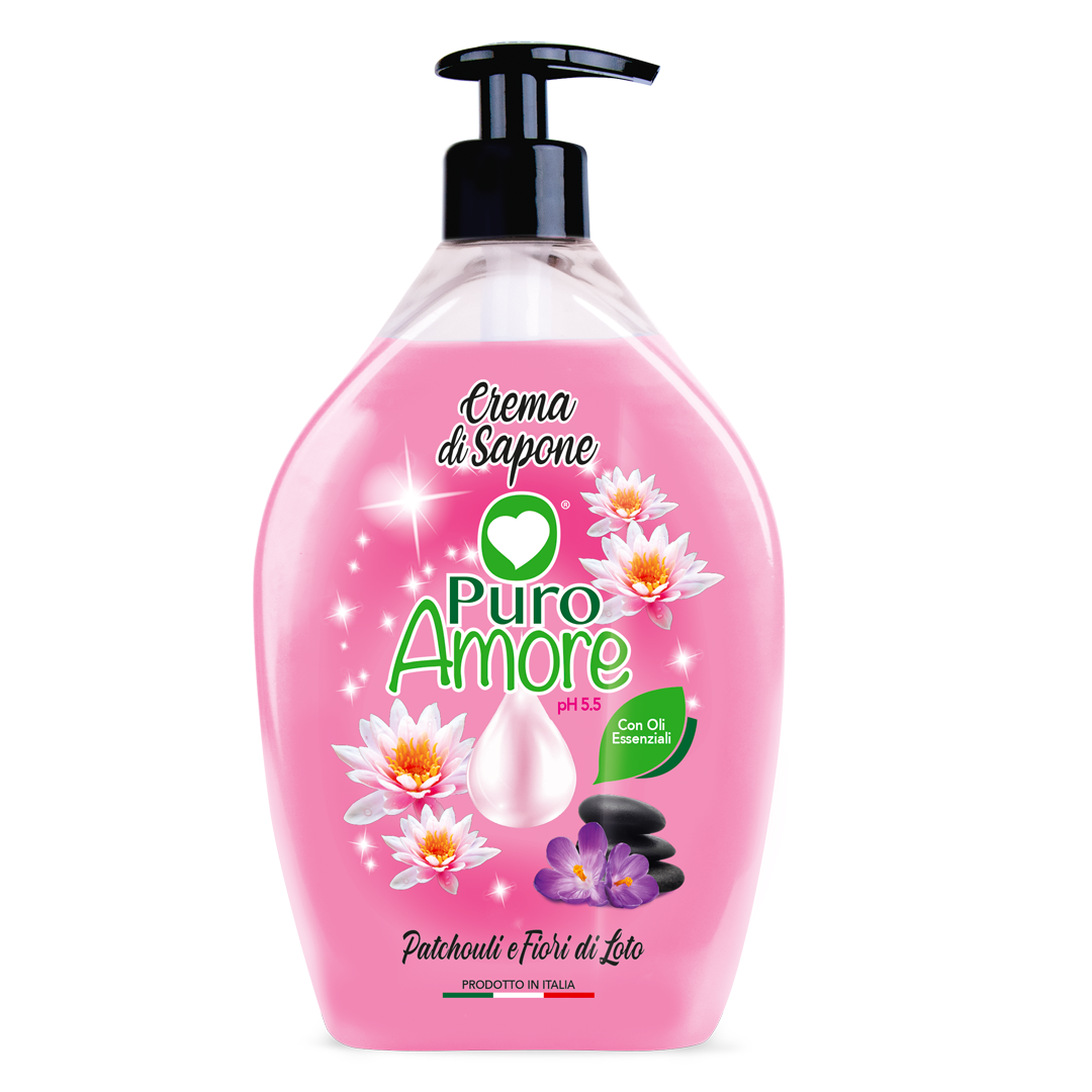 Puro Amore Crema di Sapone Patchouli e Fiori di Loto 750 ml
