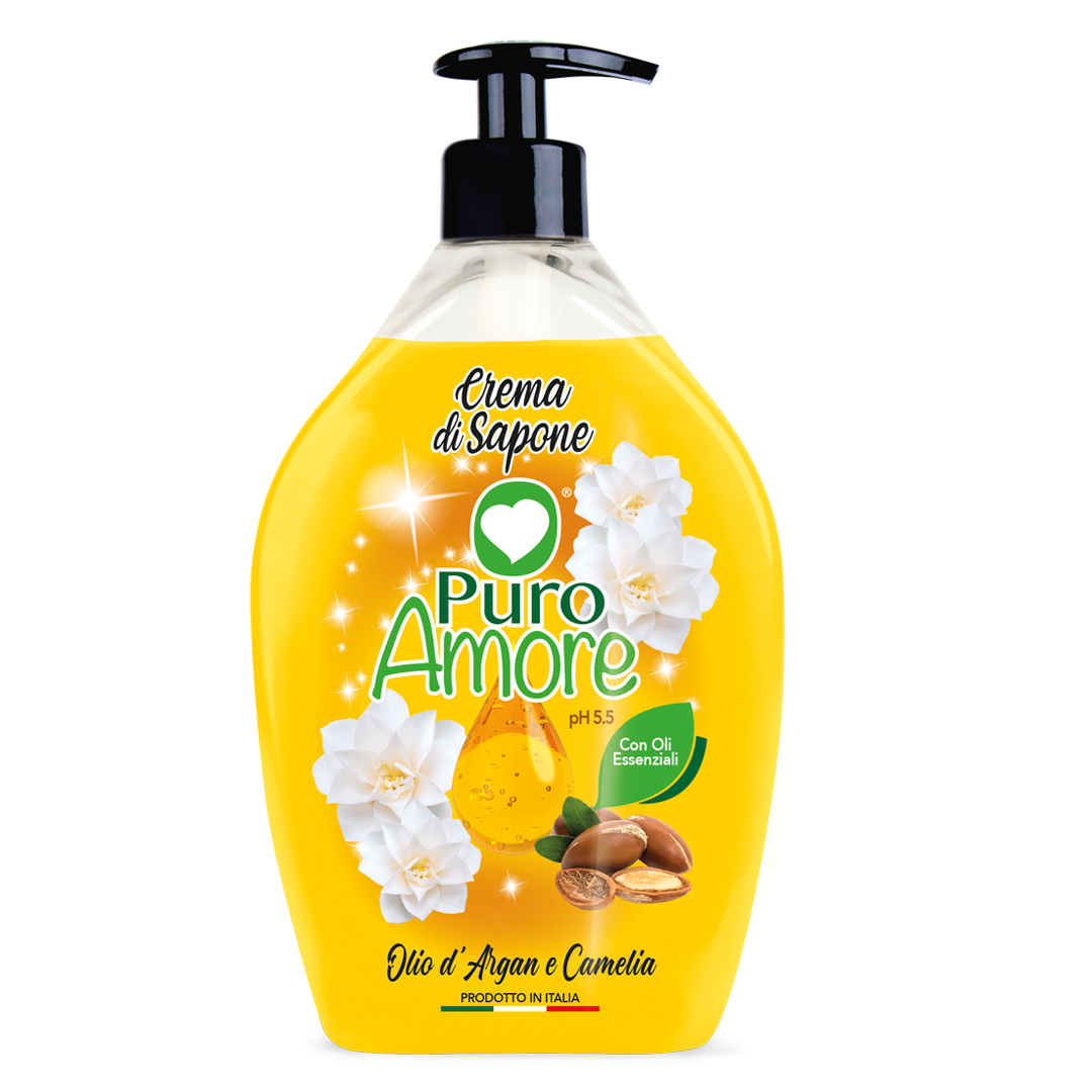 Puro Amore Crema di Sapone Olio d’Argan e Camelia 750 ml