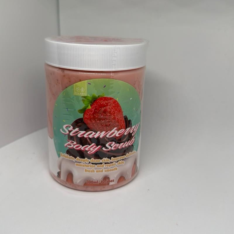 Scrub Fragola e Cioccolato 300ml per Pelle Fresca e Liscia Corpo di con Ingredienti Naturali e Benefici Rigeneranti