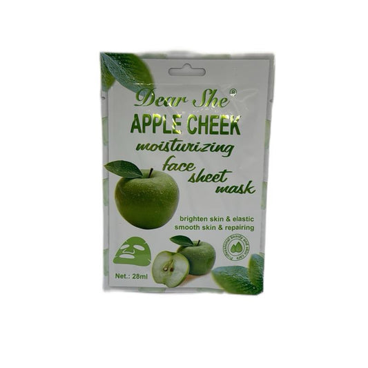 Dear She Maschera Viso Alla Mela Verde Idratante per Pelle Luminosa e Elastica 28ml