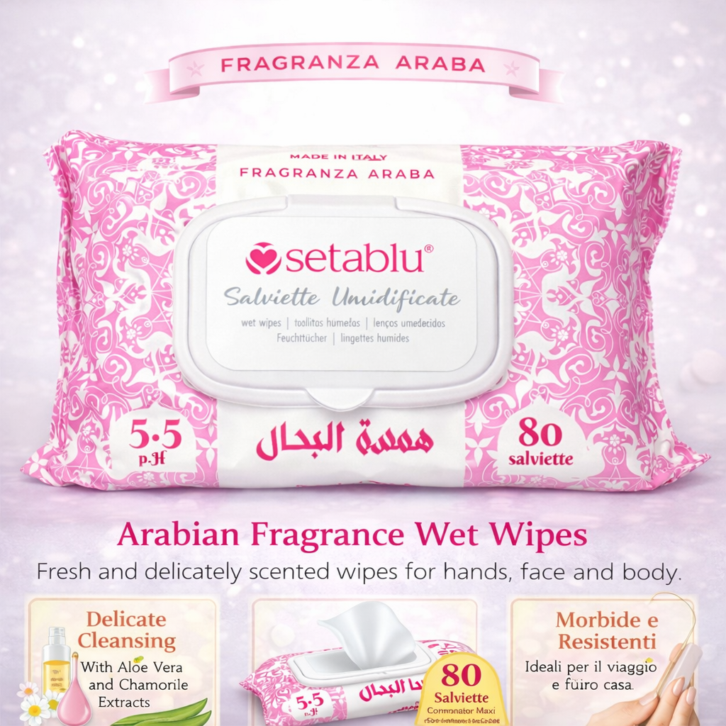 Salviette Umidificate Setablu Fragranza Araba 80pz