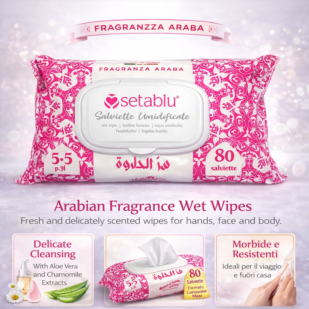 Salviette Umidificate Setablu Fragranza Araba 80pz