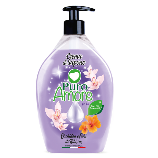 Puro Amore Crema di Sapone Orchidea e Fiori di Hibiscus 750 ml