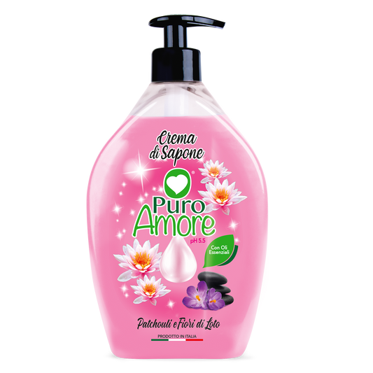Puro Amore Crema di Sapone Patchouli e Fiori di Loto 750 ml