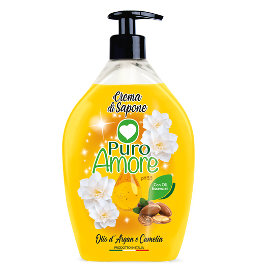 Puro Amore Crema di Sapone Olio d’Argan e Camelia 750 ml