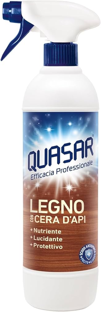 Quasar - Legno con Cera d'Api - Nutriente, Lucidante e Protettivo - 680 ml
