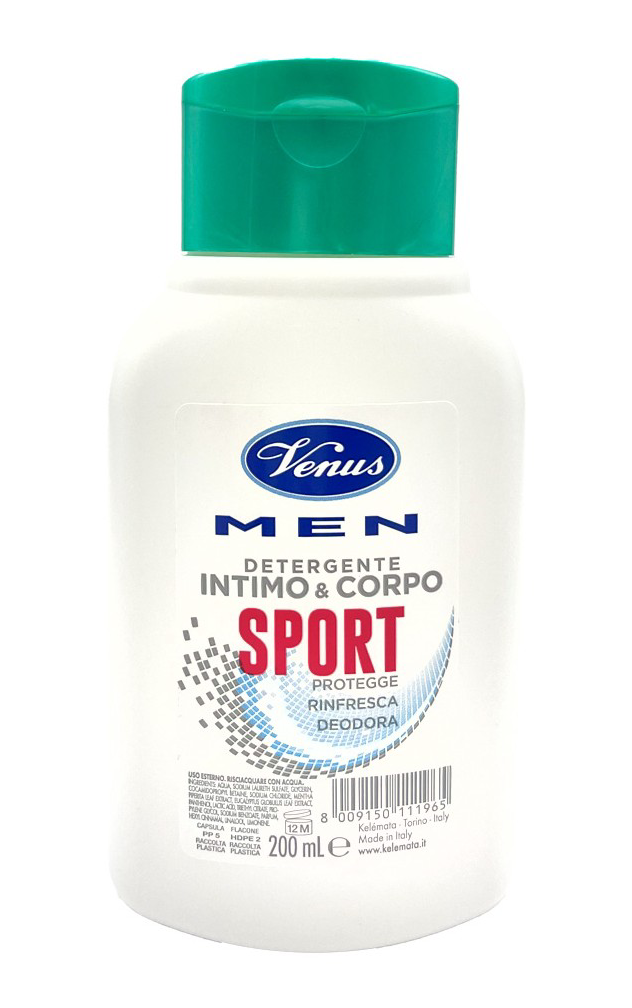 Venus for men - detergente intimo e corpo con antibatterico 200 ml