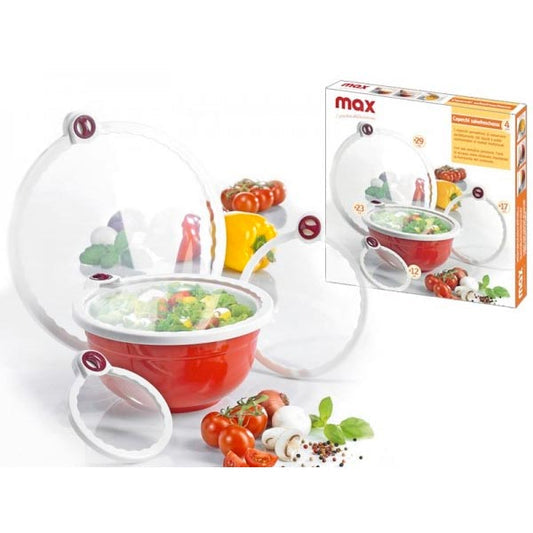Set 4 Coperchi Salvafreschezza Diverse Misure Sottovuoto Conservazione Cibo Maxi
