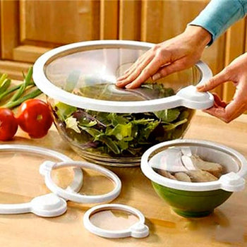 Set 4 Coperchi Salvafreschezza Diverse Misure Sottovuoto Conservazione Cibo Maxi