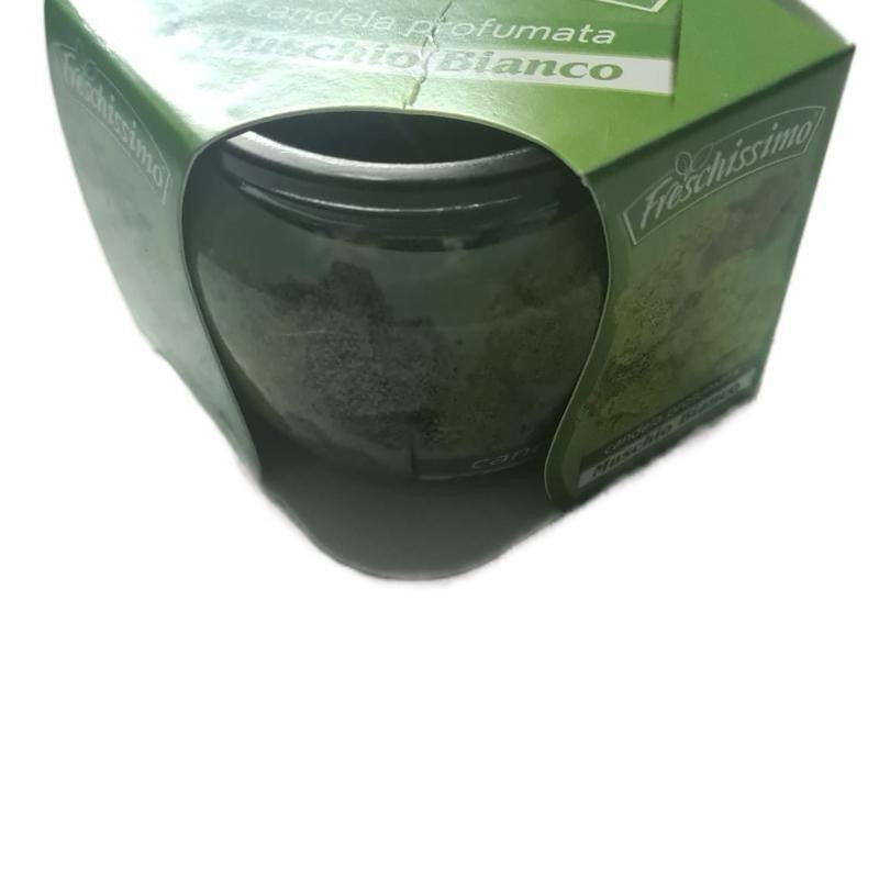 FATIGATI CANDELE PROFUMATE IN VETRO 220 GR muschio bianco freschissimo aroma delicato e duraturo