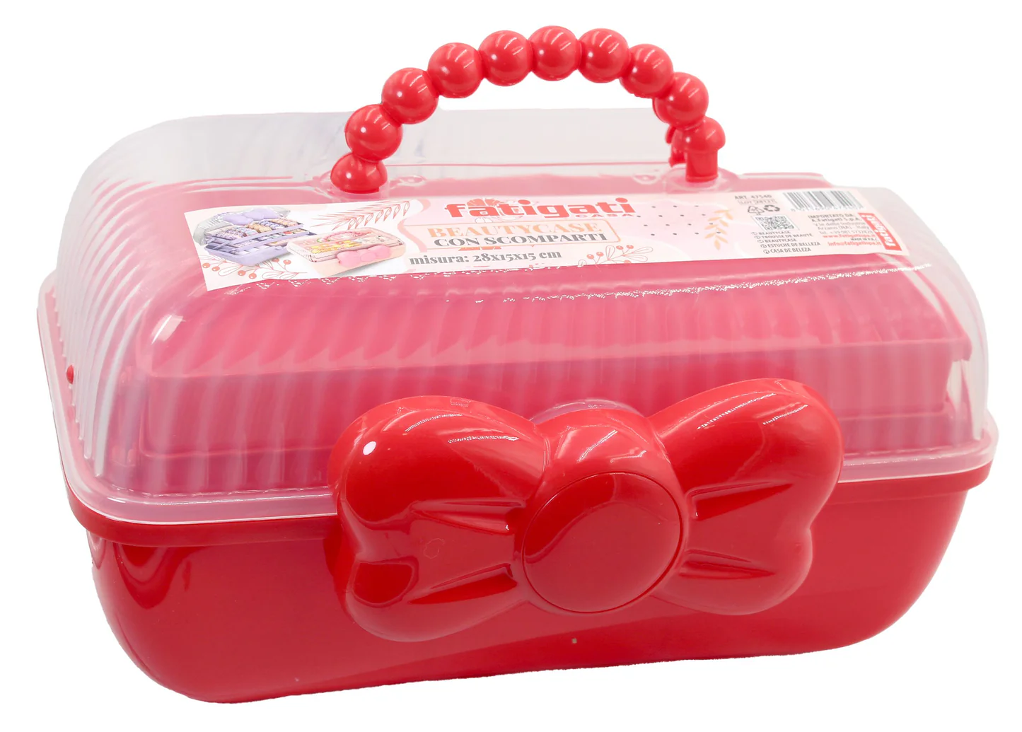 Beautycase con Scomparti - Fatigati - 28x15x15cm - Colori Misti