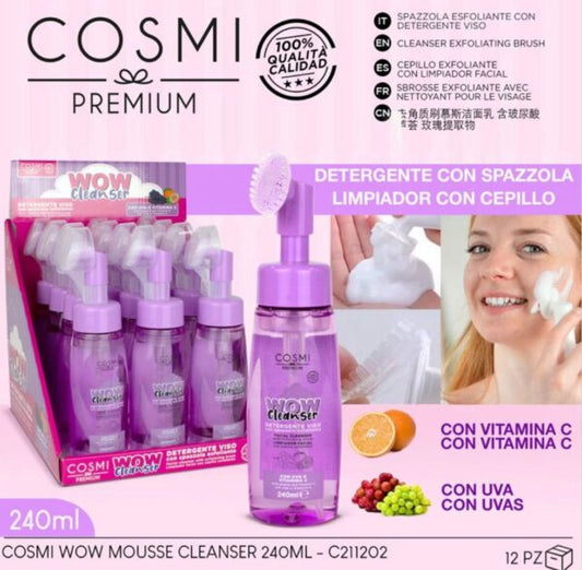 Cosmi WOW Mousse Cleanser Viso 240ml – Uva e Vitamina C